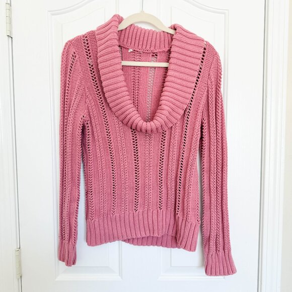 Womens Pink Knit Sweater Size Large - Picture 2 of 6